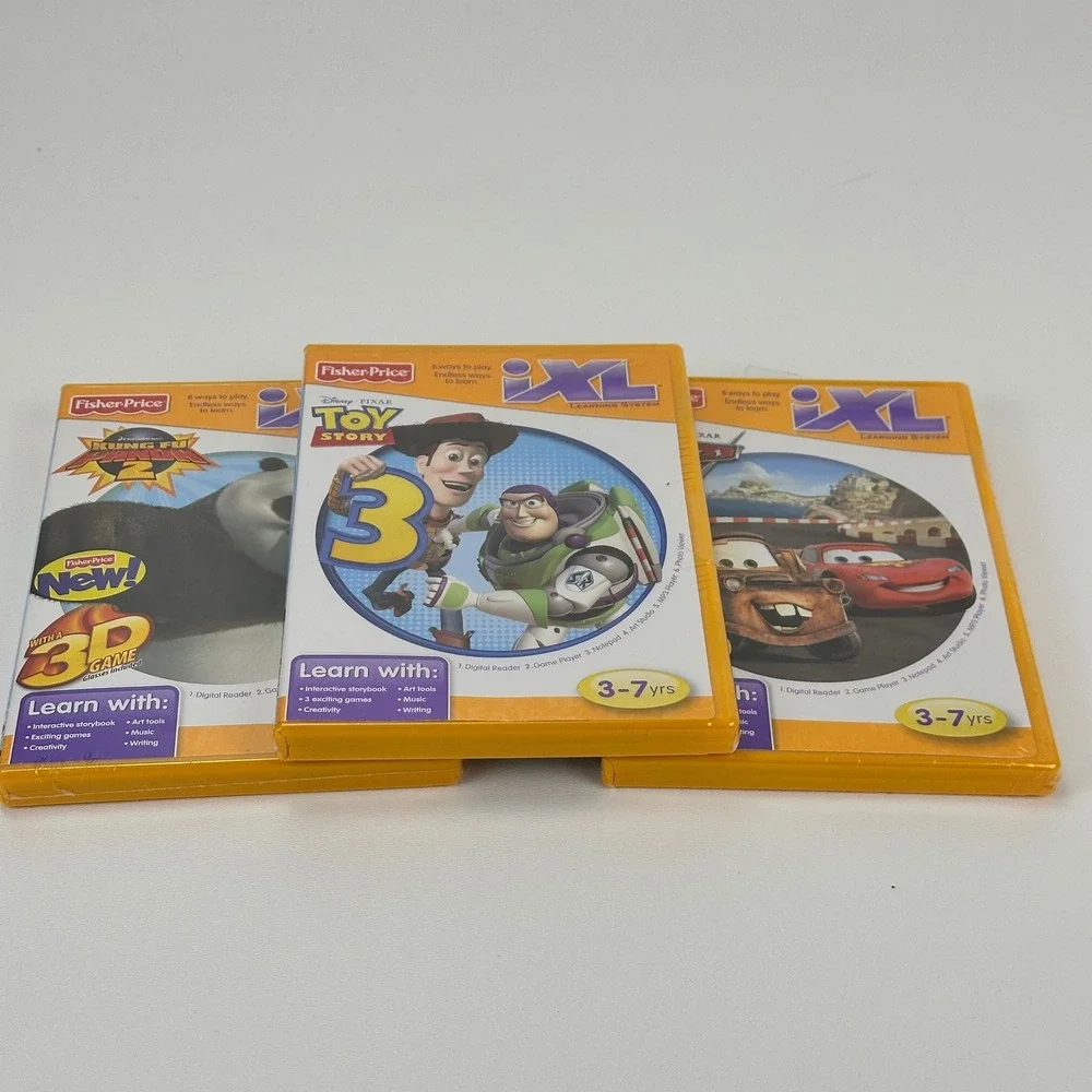 Fisher-Price iXL Learning Software Toy Story 3 Cars 2 Kung Fu Panda 2 NEW 3-7yrs
